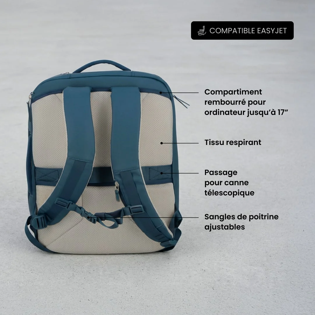 Sac à dos de voyage cabine 45 cm - Obsidian Jump | Compatible EasyJet - Image 14